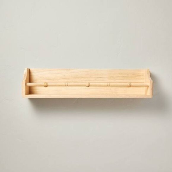 Hearth & Hand with Magnolia Rubberwood Nursery Single-Rail Wall Shelf NWT - Picture 2 of 4